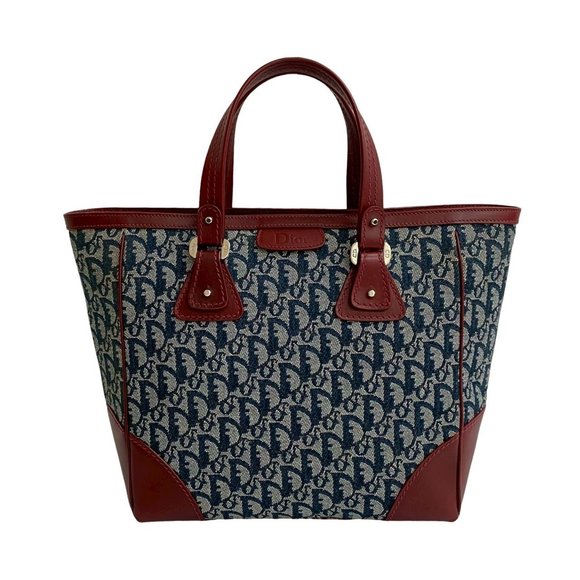 DIOR Blue Leather Tote Bag - Picture 1 of 10